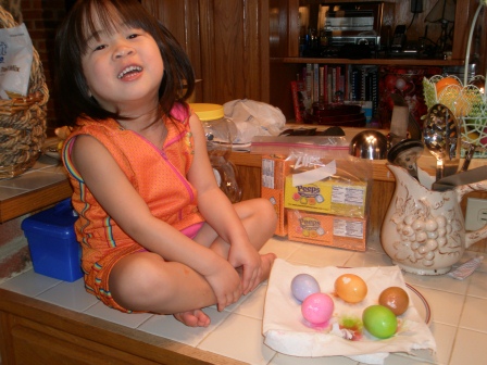 Karis with her Easter eggs